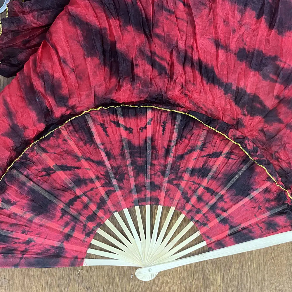 Echte Zijden Sluier Fans Fan Voor Vrouwen Buikdans Accessoires Gemengde Kleur 180Cm Lengte 90Cm Breedte