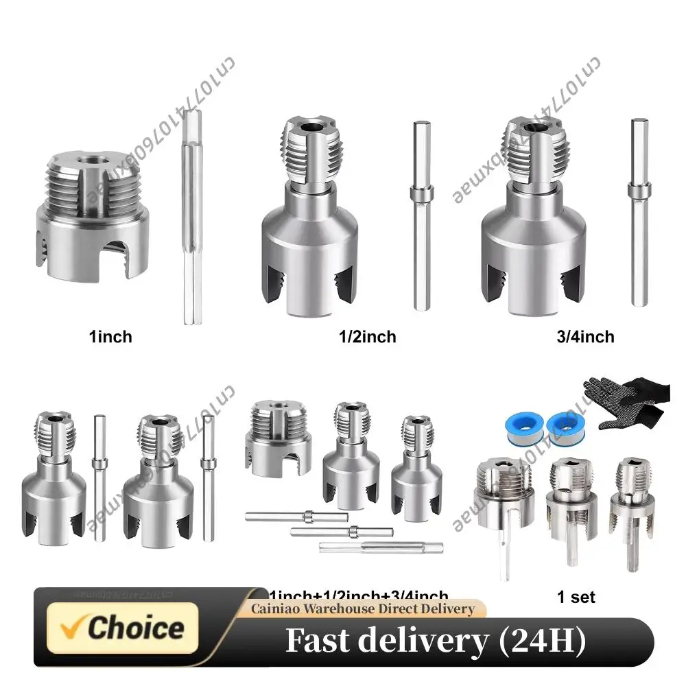 

PVC Pipe Thread Cutting Tool 1/2in 3/4in 1in Dual-Function PPR Water Pipe Opener Tap for Plumbing Projects and Home Repairs