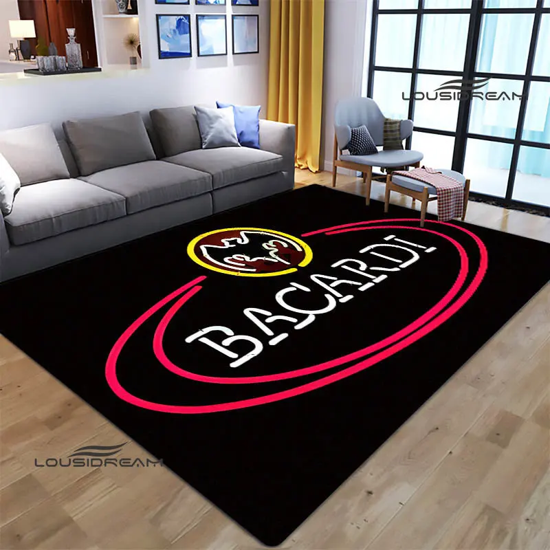 Bacardi Wine Logo Carpet Fashion Play Carpet Living Room Bedroom Beautiful Non-slip Carpet Photography Props Birthday Gift