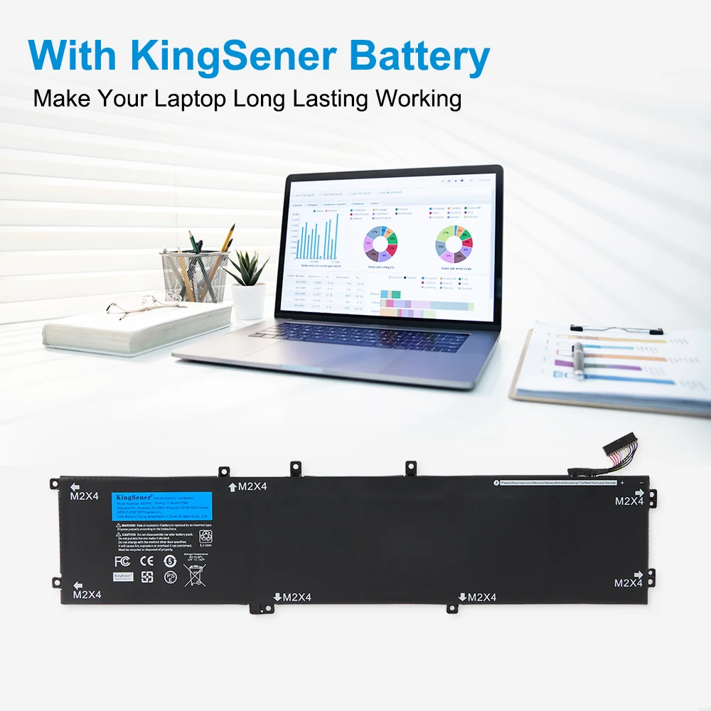 KingSener 6GTPY 11,4 V 97 Wh Laptop-Akku für DELL XPS 15 9570 9560 7590 und für DELL Precision 5520 5530 Notebook-Serie. – Detail 3