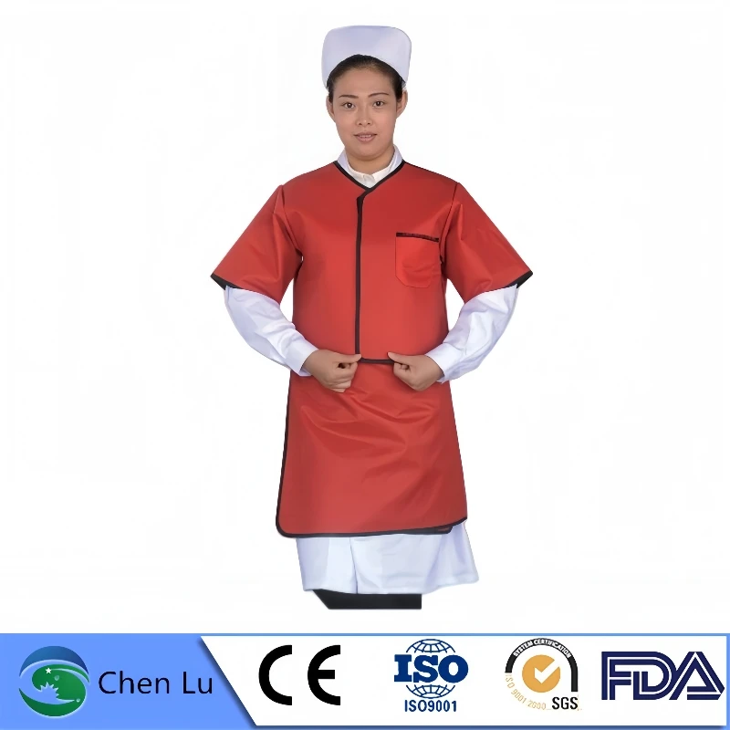 0.35mmPb/0.5mmPb X-ray Gamma Ray Protection Two-Piece Set- Short Sleeve Lead Apron with Detachable Skirt for Radiological Safety