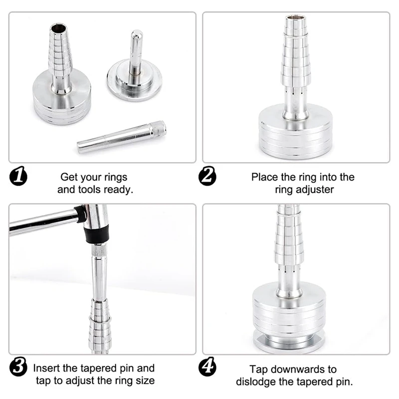 WENS 1Set Sieraden Gereedschap Zinklegering Ring Maat Richter Ring Brancard Reducer Vergroter Maat Aanpassing Tool Voor Sieraden reparatie