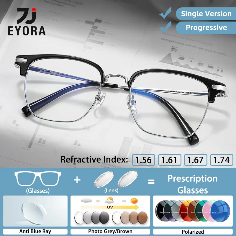 

EYORA Business Eyebrow-shaped spectacle Reading glasses Myopia Eyewear Hyperopia Anti Blue Ray Progressive Photochromic Eyewear