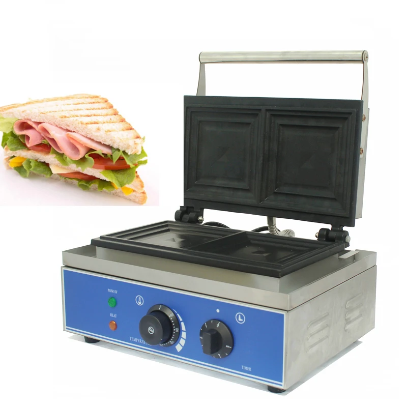 Commercial Electric Square Sandwich Toaster Breakfast Press Making Machine Commercial Baking Bread Snack Maker