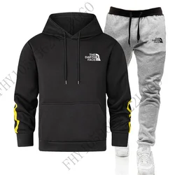 Men's autumn and winter new sports hoodie fashion casual printed men's sports hoodie + sports jogging pants suit