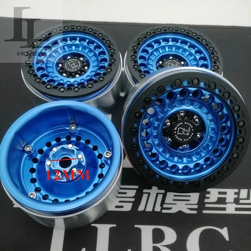 4PCS 2.2 Inch Rhino Metal Locking Wheel Hub for 1/10 RC Crawler Car Traxxas TRX4 SCX10 RC4WD D90 D110 TRX6 G63 Tank 300 Wrangler