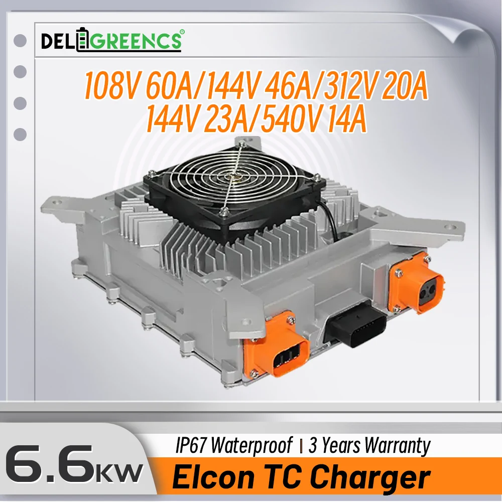 New 108V 60A TC Elcon 144V 46A 312V 20A 440V 10A Onboard 6.6KW Charger Lithium Li-ion Battery Pack Car EV Bus Electric Vehicle