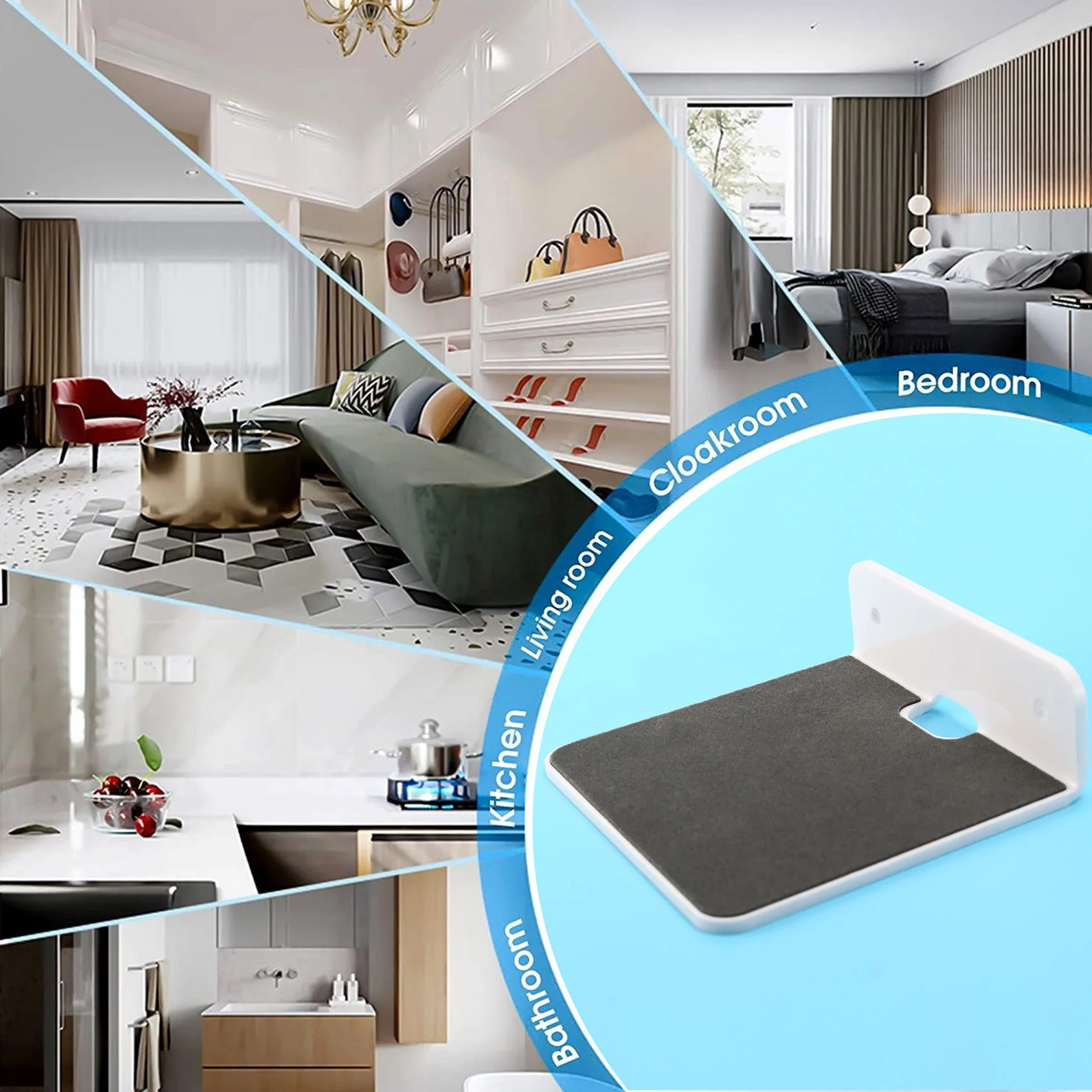 B68A 2Pack Wall Shelf Speaker Stand, Acrylic Wall Mount Display Shelf For Bluetooth Speaker, Webcam, Cell Phones,