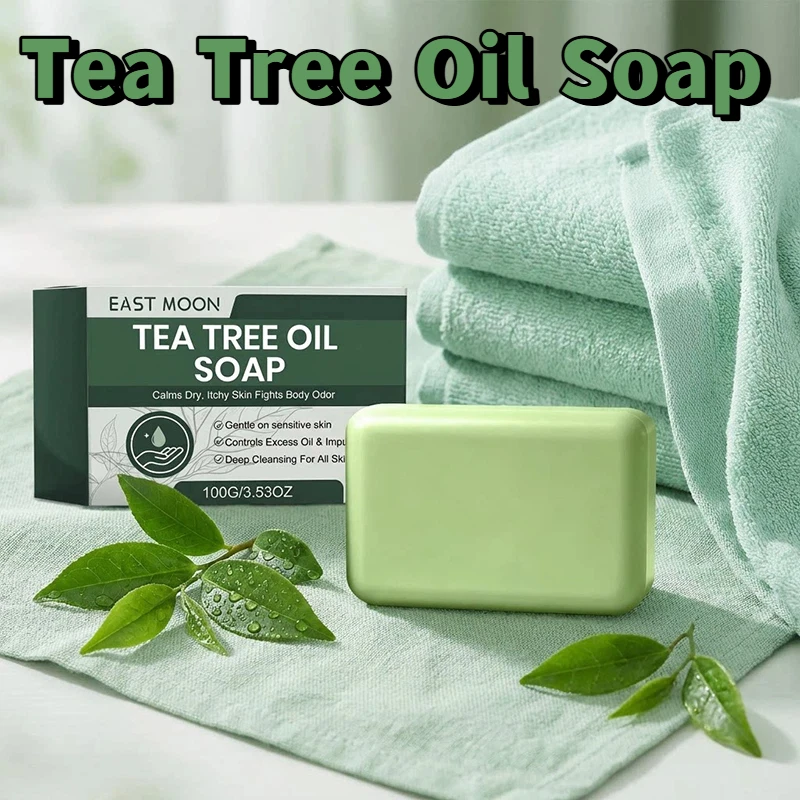 Tea Tree Oil Soap 100g Gentle Deep Cleansing Body Bar Soothing For All Skin Types Long-lasting Fresh Scent Daily Bath Soap