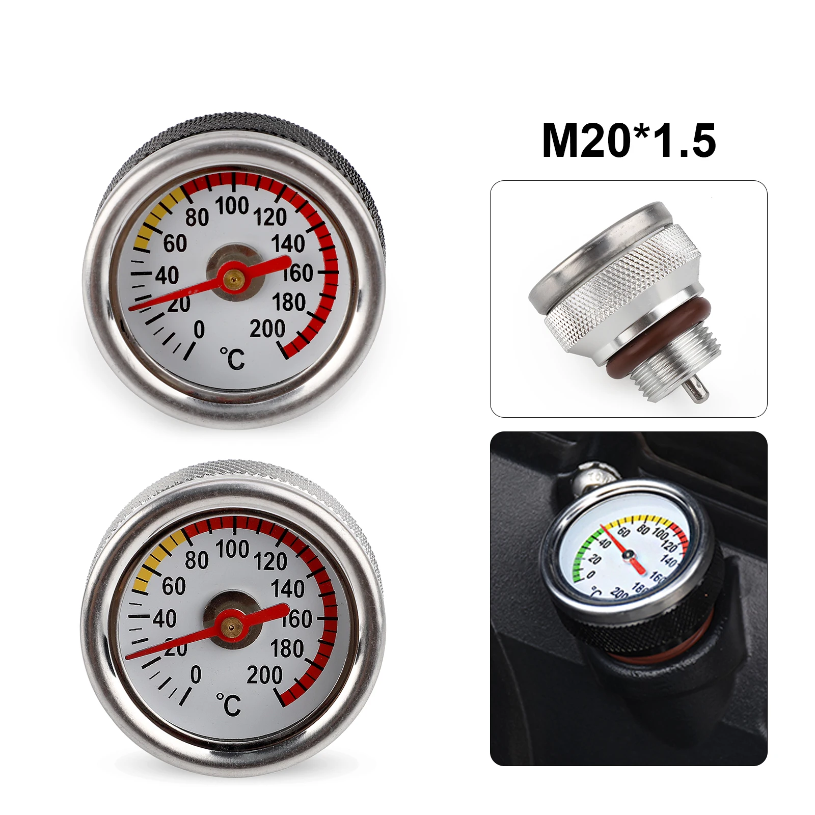 

M20x1.5 Motorbike Oil Gauge Oil Temperature Gauge Engine Temperature Gauge Accessories For Haojue TR300 / Harley-davidson X350