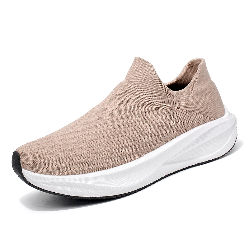High-Elastic Mesh Breathable Men's and Women's Shoes, Summer Thick-Soled Slip-On Lightweight Sock Shoes, Versatile Couple Walkin