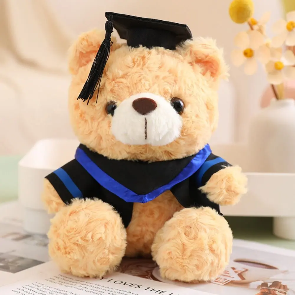 Cartoon 23/28cm Doctor Cap Graduation Bear Soft Stuffed Bachelor Bear Cute Bear Animal for Student