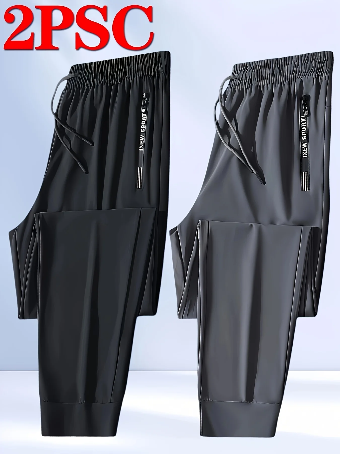 2er-Pack Herren-Sporthose, hochelastische Herren-Jogginghose, schnell trocknende Jogginghose, Baggy Man Fishing Gym Sportswear-Hose – Detail 4