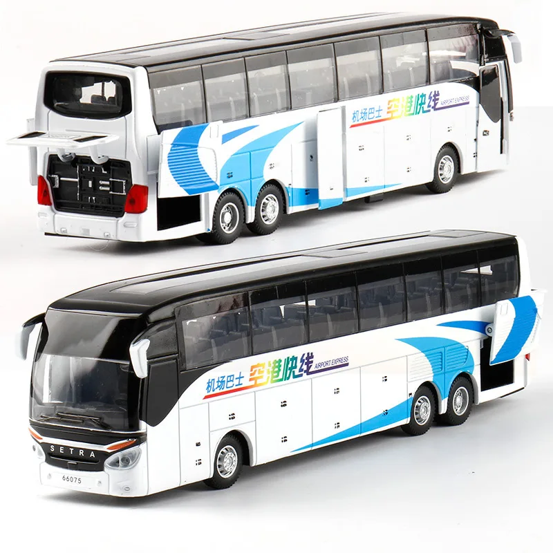 New product High quality 1:32 alloy pull back bus model,high imitation Double sightseeing bus,flash toy vehicle,free shipping