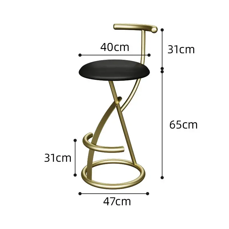 Comfortable Bar Stools Counter Office Height Aluminum Luxury Bar Chairs Balcony Leather Salon Furniture