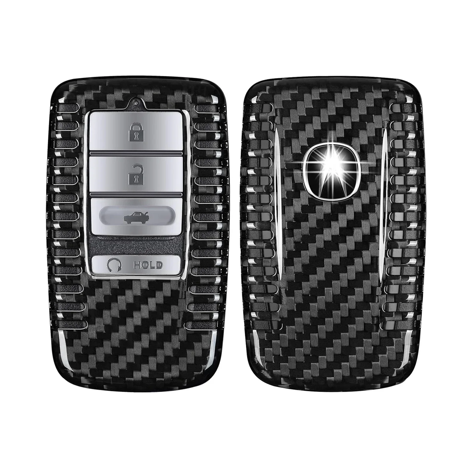 Real Carbon Fiber Acura Key Fob Cover Case Shell Protector For Acura RDX MDX RLX NSX ILX TLX TLX-L CDX Smart Remote Key Holder