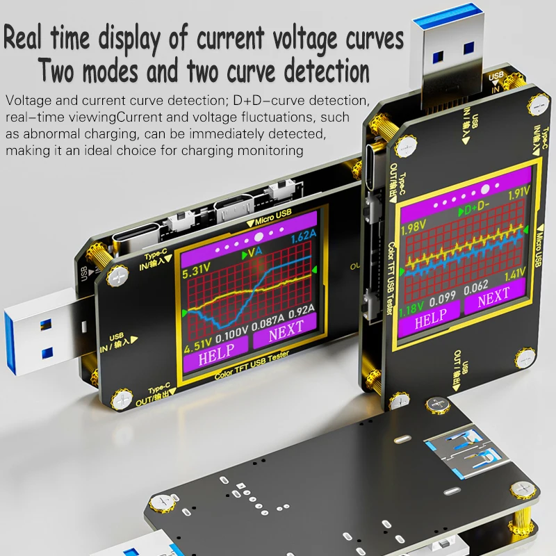 A3 8A USB Tester Type-C Current Voltage Monitor Fast Charging PD Battery Power Bank Capacity DC 32V Ampere Meter