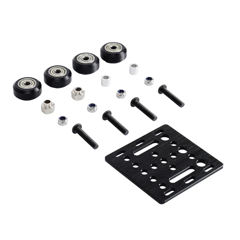 2020 V‑Slot Gantry Plate with POM Wheels, Aluminum Extrusion Carriage Plate, 3D Printer Linear Motion Build Plate Accessories
