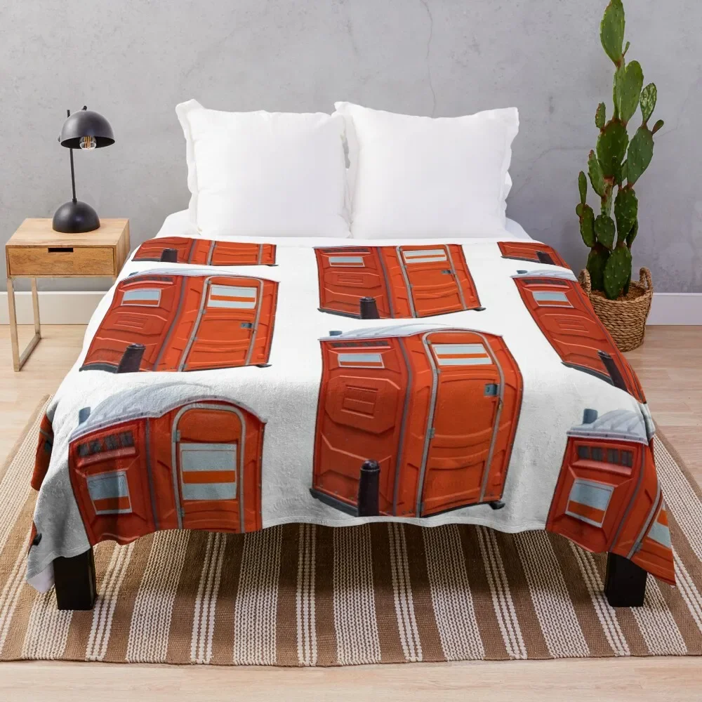

Porta-potty public restroom Throw Blanket Soft Plush Blanket as Housewarming Gift
