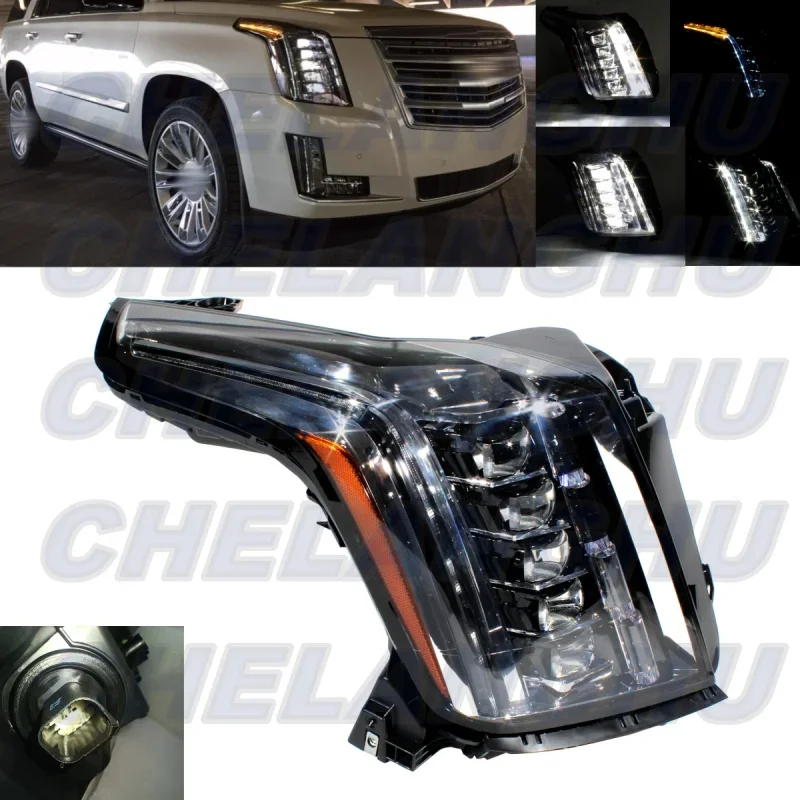 LED HeadLight For Cadillac Escalade 2015 2016 2017 2018 2019 2020 Right Side Front HeadLamp DRL With LED Bulbs car accessories