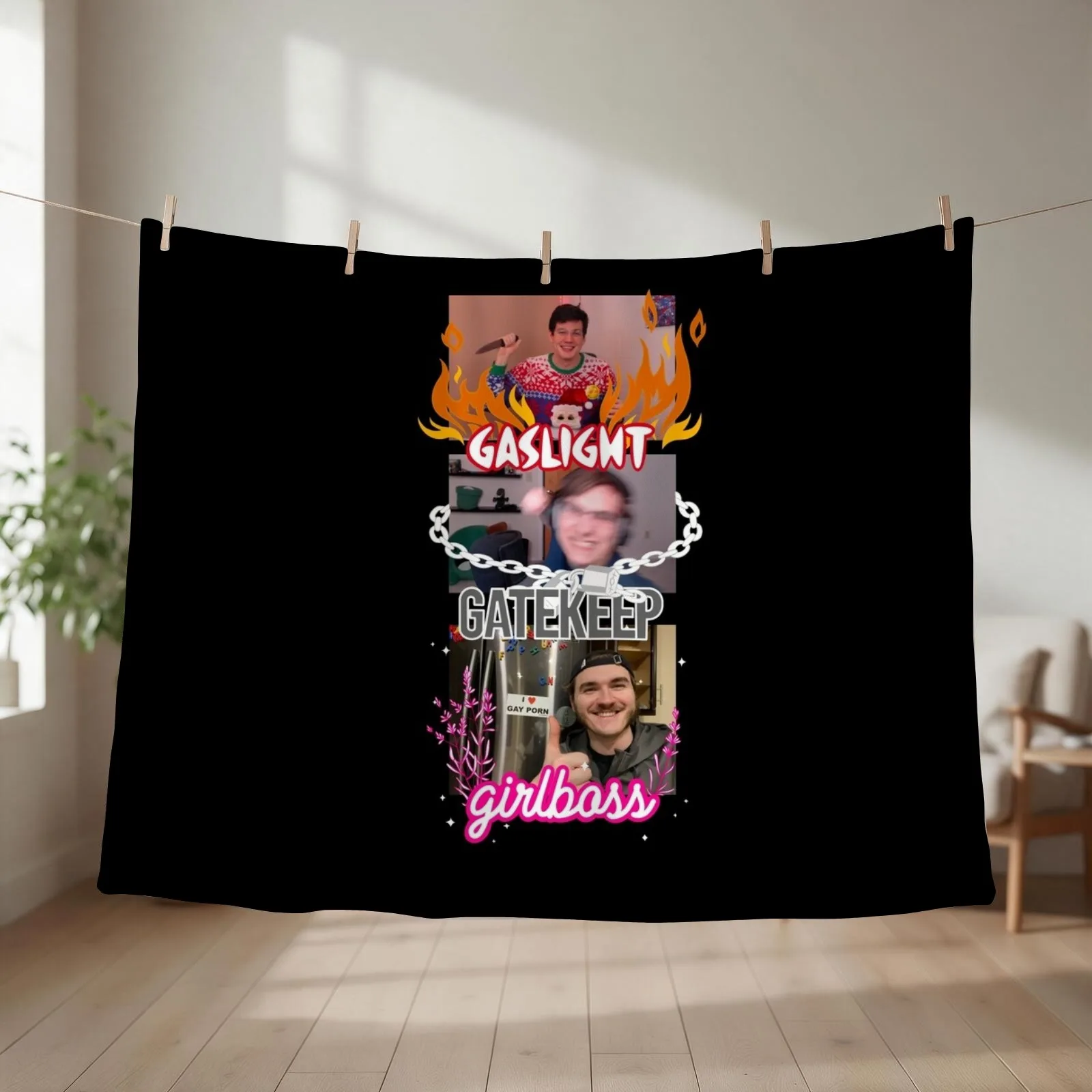 gaslight gatekeep girlboss chuckle sandwich Throw Blanket Sofa Quilt Thermal Travel Plaid on the sofa Blankets