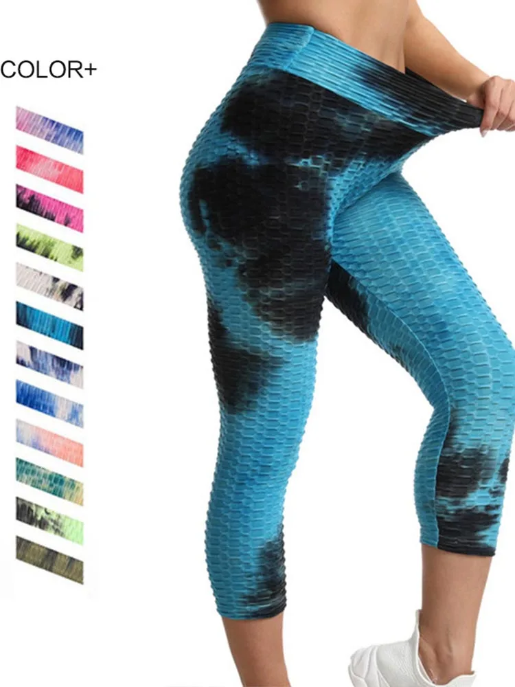 

Print Women Capri Yoga Pants Sexy Sport leggings Scrunch Butt Gym Workout Tights High Waist Fitness Running Athletic Trousers