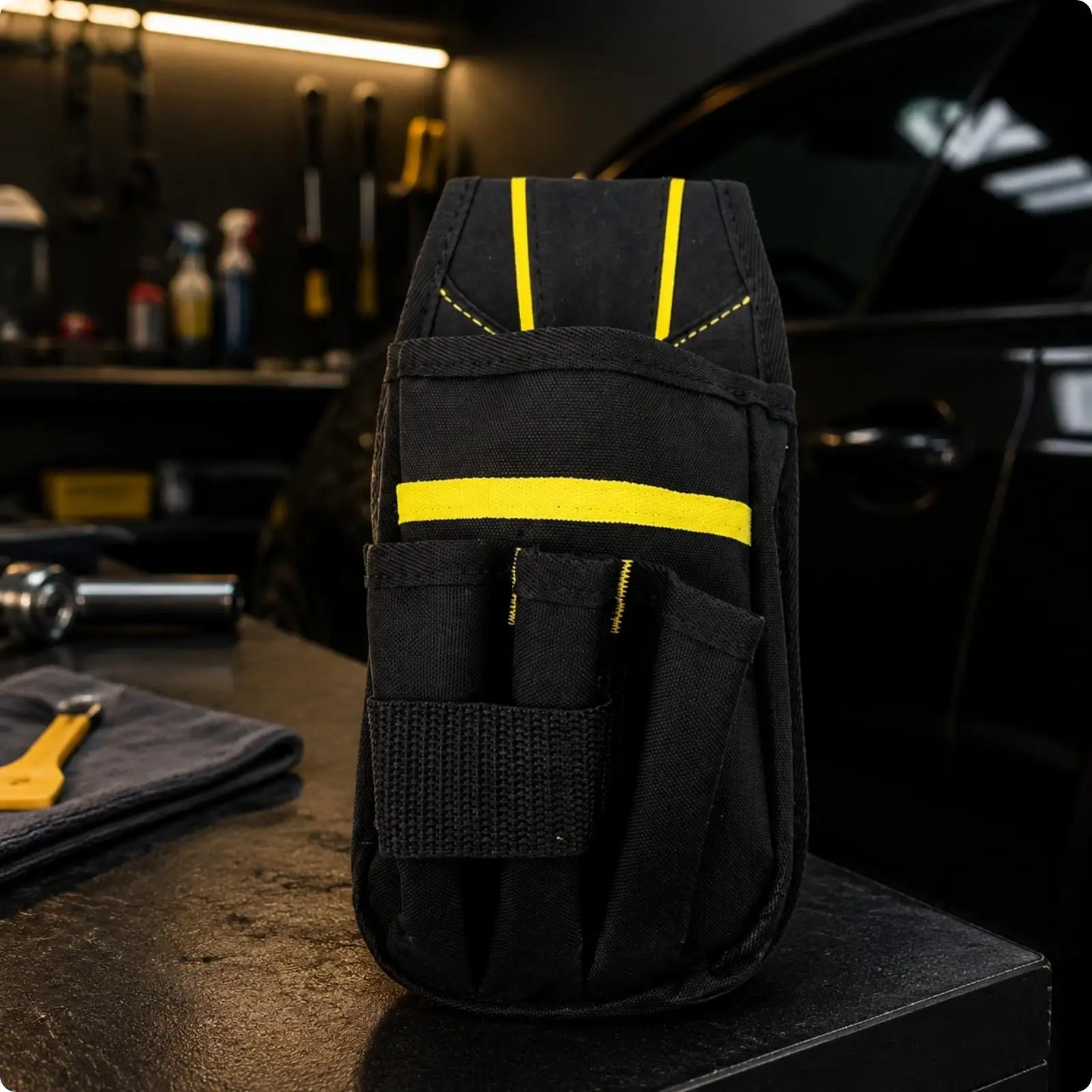 Heavy Duty Waist Tool Organizer with Buckle Strap for Vehicle Wrapping Detailing and Handyman Use