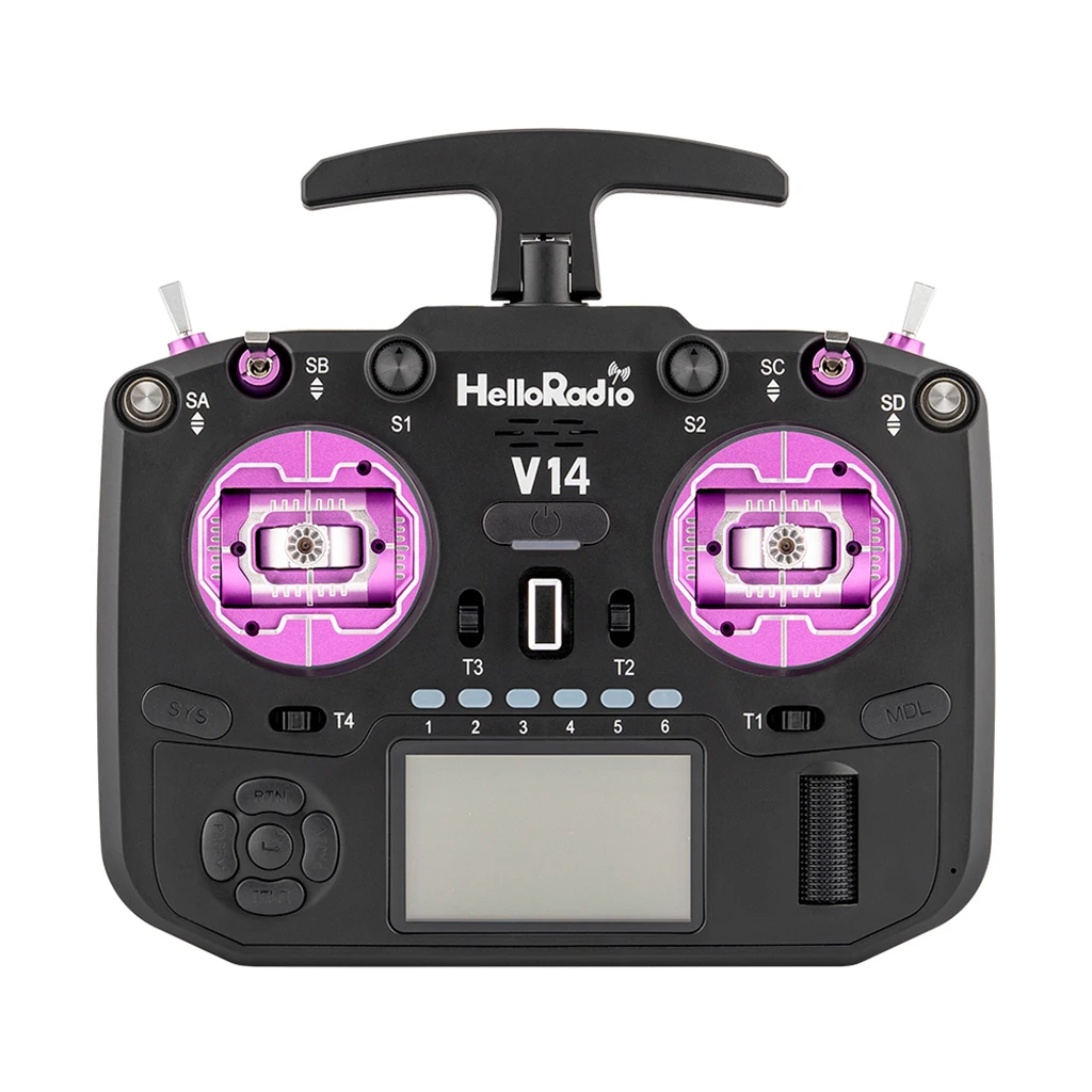 Helloradio V14 MAX R9 V14MAX 4N1 متعدد البروتوكولات التحكم عن بعد ELRS 2.4G AI رئيس المعادن الروك FPV الطائرات TX الارسال EDGETX