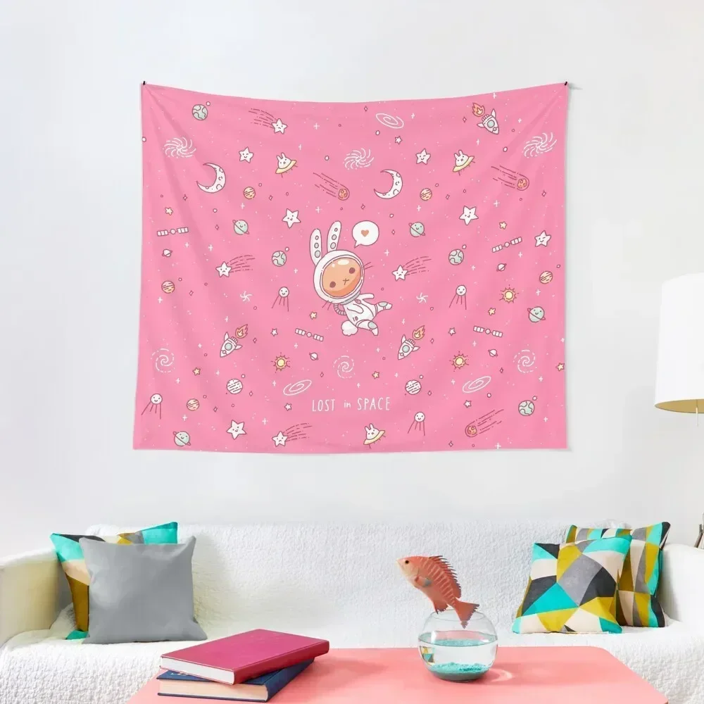 

Cute bunny in Space Tapestry Luxury Living Room Decoration Home Decorations Tapestry