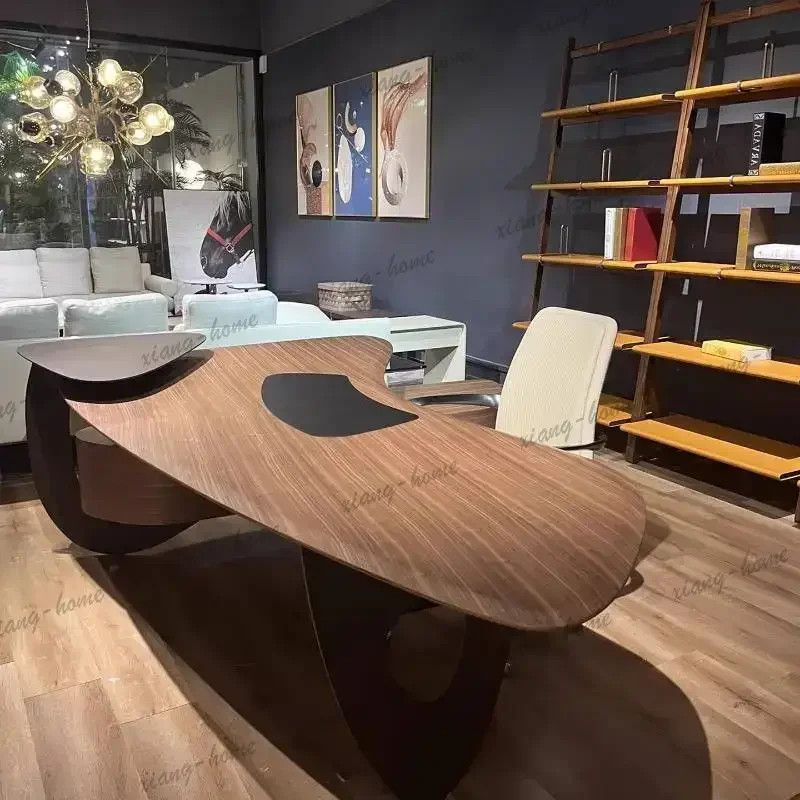 FG Brown Drawers Executive Office Desk Cheap Strong Modern Study Computer Desk Gaming Large Mesa Escriotorio Work Station Table