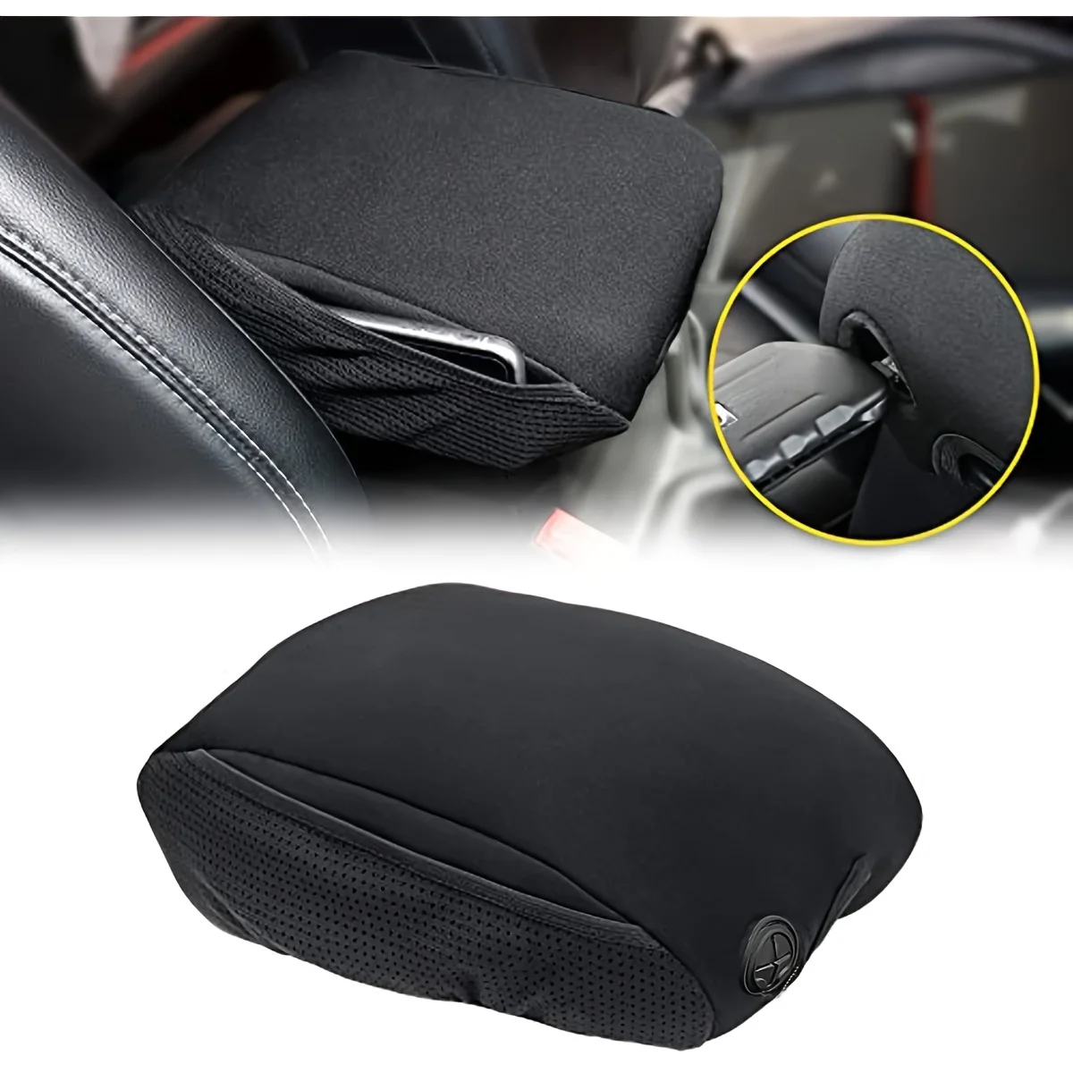 Neoprene Console Cover Armrest Pad with Keyhole for Jeep Wrangler JL JLU Gladiator JT Sahara Sport Rubicon Unlimited 2018+