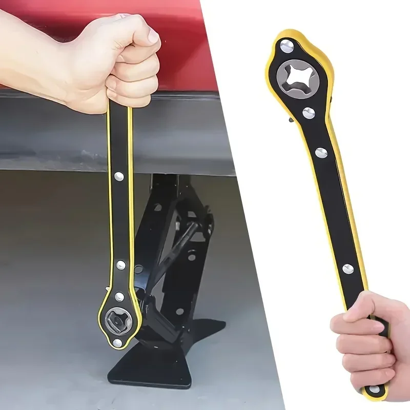 360° Rotating Ratchet Wrench - Versatile Long Handle for Cars SUVs & Motorcycles | Durable Steel Construction Tools