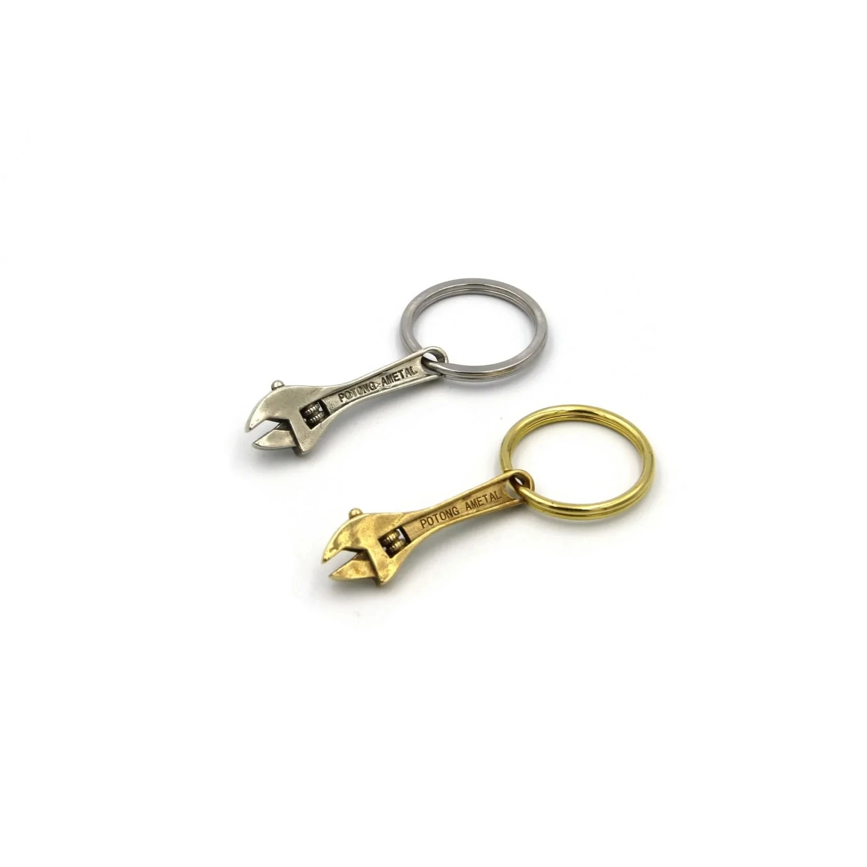 Brass Wrench Zipper Spanner Keychain Decoration Charm Birthday Gifts