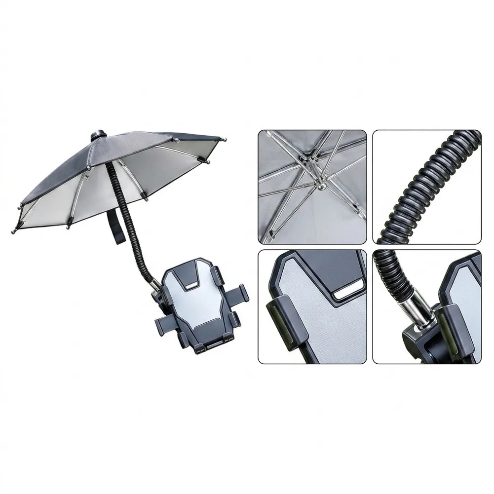 Clip-on Sunshade for Smartphones and Tablets 360 Degree Rotation Compact Travel-Friendly Stainless Steel Frame
