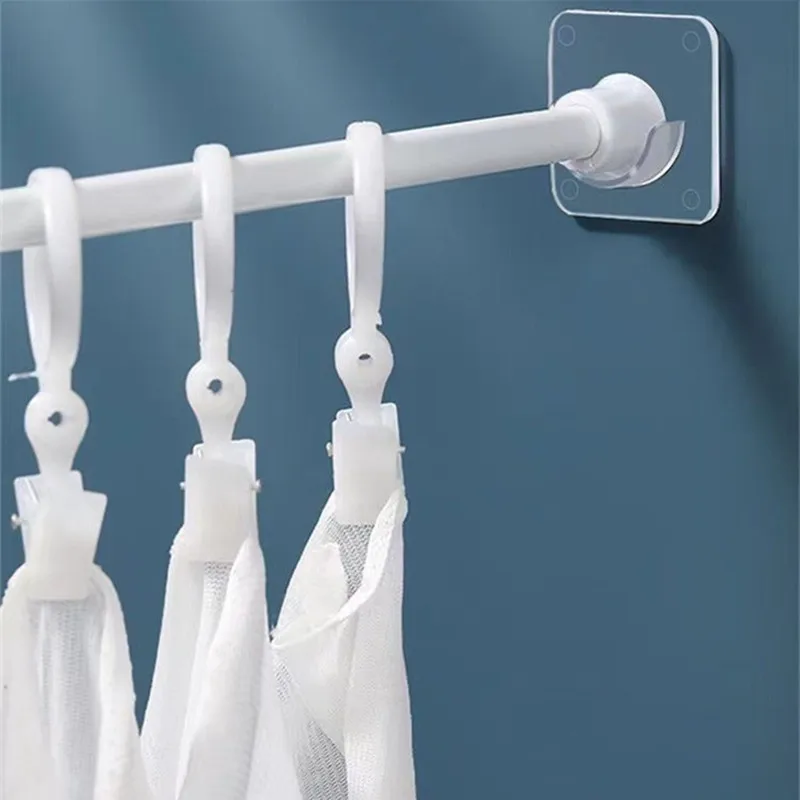 

Curtain Rod Holder Telescopic Rod Support Paste-Type Non-Perforated Crossbar Door Curtain Rod Hanging Clamp Hook Support Rack