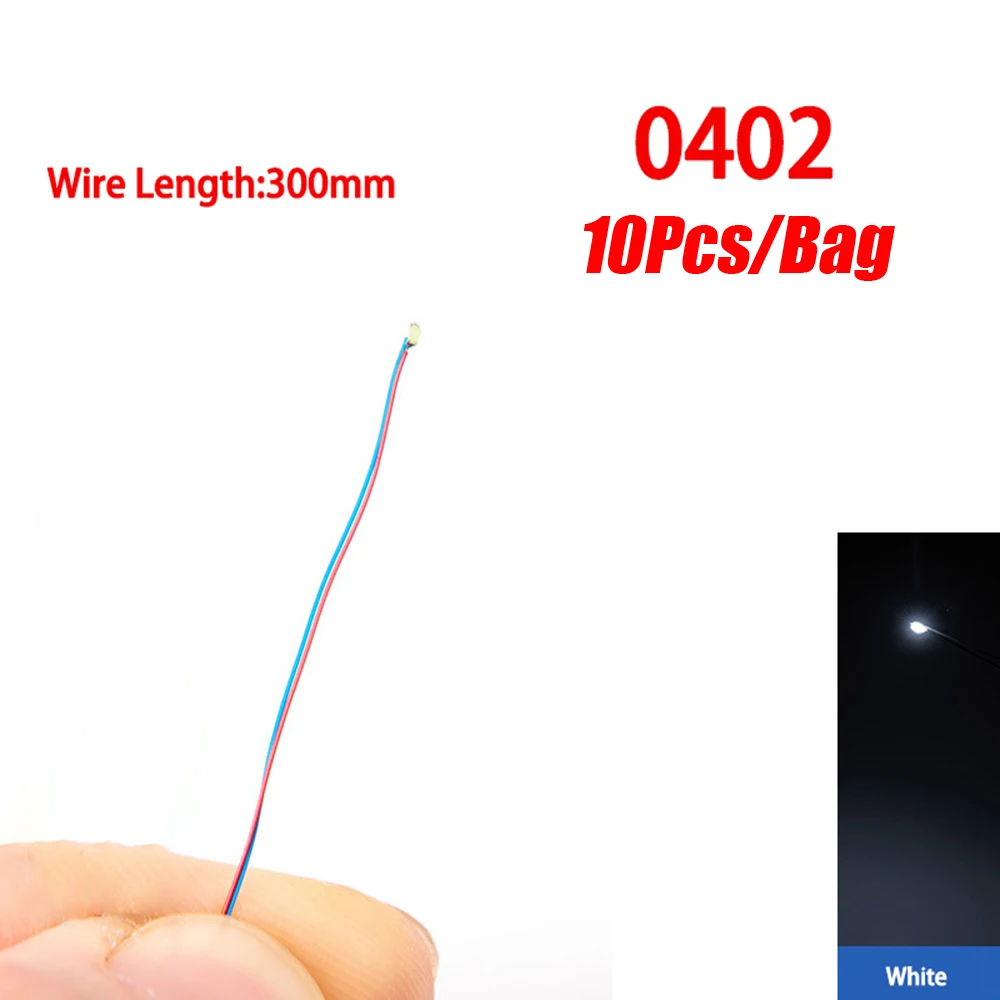 10 Teile/los Modell 0402 0603 SMD LED Wired Chip Micro Led Vorgelötete Lampe Eisenbahn Modell 30 cm 3 V DIY Modell Kit Für Gundam Szenen