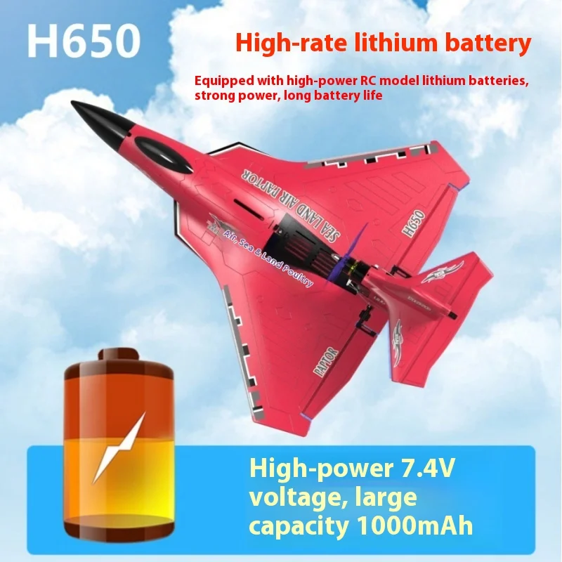

Amphibious H650 Raptor Waterproof RC Airplane - 3 Channel Brushless Motor Fixed Wing Foam Ready RC Model Aircraft
