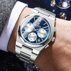 Luxury Brand Quartz Stainless Steel Men's Watches Hardlex Mirror Waterproof Luminous Watch For Men Sport Luxury Chronograph