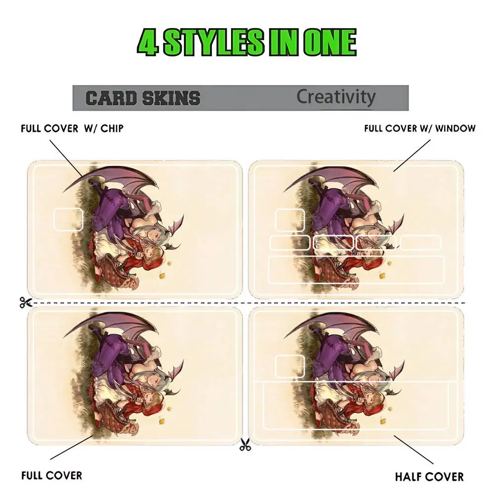 Morrigan Aensland Card Sticker Diy Decorate Exquisite Bank Card Decals Patch Documents Birthday Gift