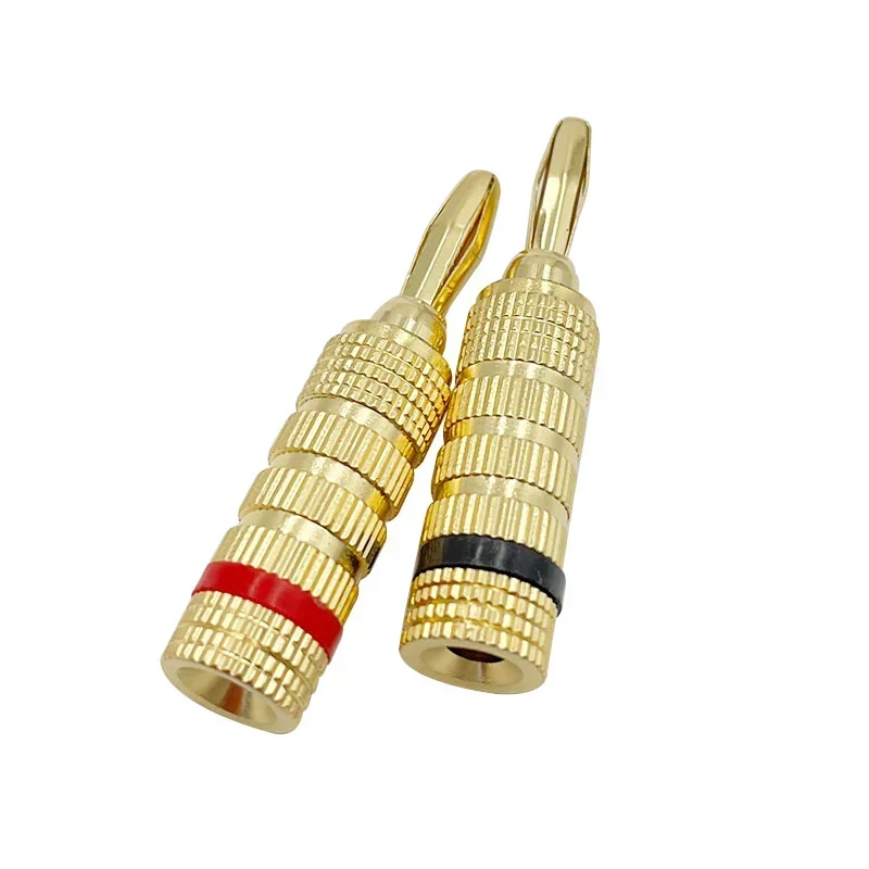 8pcs 4mm Banana Plug Musical Cable Wire Audio Plug Speaker Adapter Plated Speaker Cable Wire Pin Connectors Gold-Plated