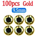 100pcs Gold 9.5mm