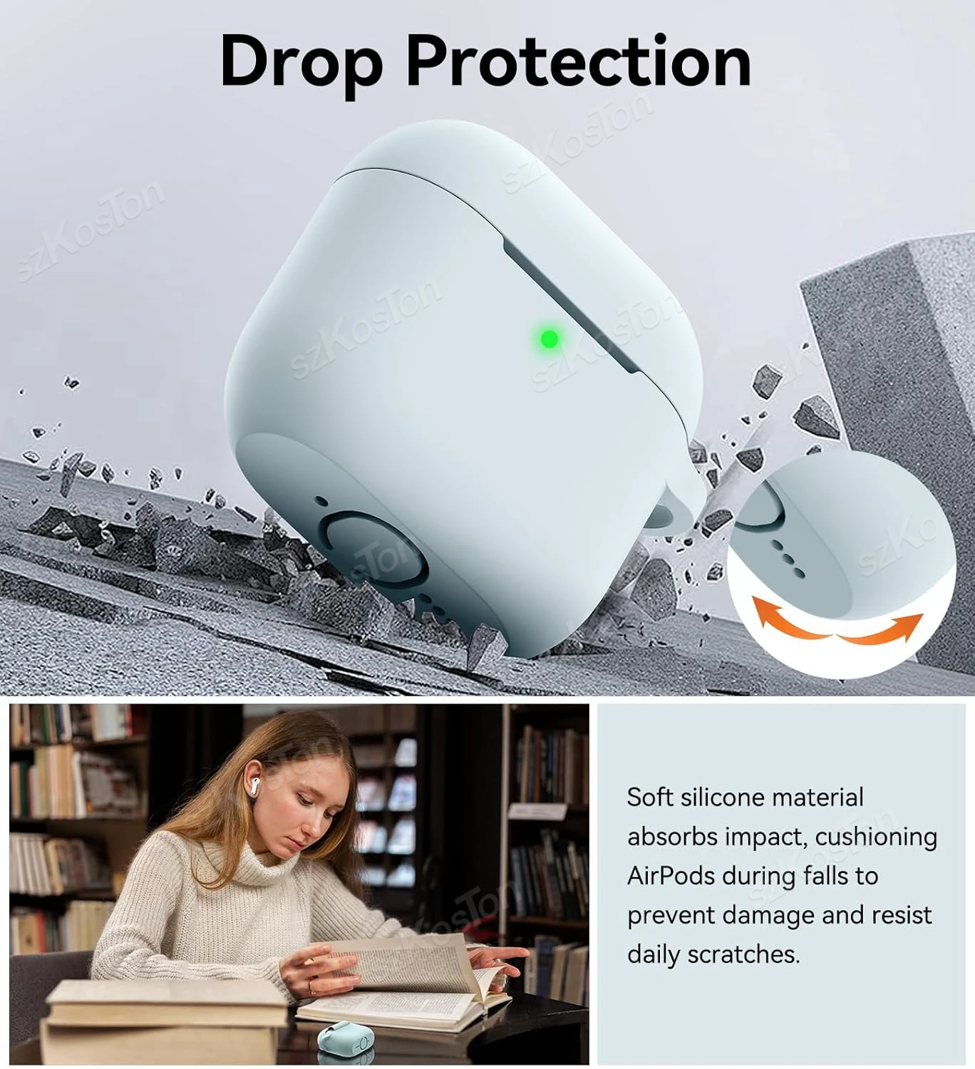 สําหรับ 2024 Apple AirPods 4 ฝาครอบป้องกันพร้อมเชือกเส้นเล็กซิลิโคนอ่อนสําหรับ AirPod 4th Generation กรณีกันกระแทก DROP