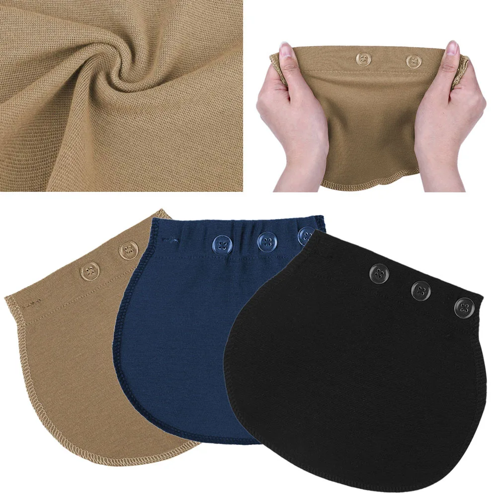 

3Pcs Waistband Extender Button Repair Patch for Pants Jeans Maternity Wear Elastic Adjustable Buckle Stretchy Fit Solution