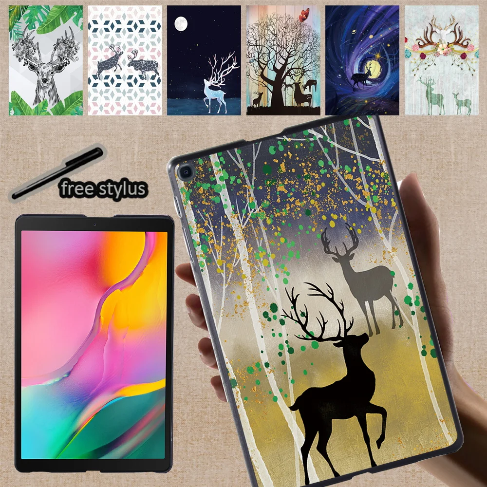 Custodia per Tablet per Samsung Galaxy Tab S7 11/Tab S6 Lite 10.4/Tab S6 10.5/S4 10.5/Tab S5e 10.5 Deer Print Series Cover rigida