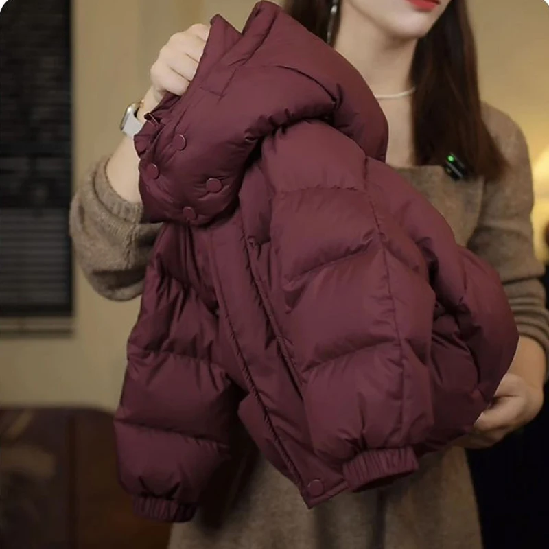 1 2 3 4 5 6 سنوات الفتيات سترة شتاء جديد بلون سميكة الدفء مقنعين سستة سترة للبنين القطن أسفل ملابس خارجية #2
