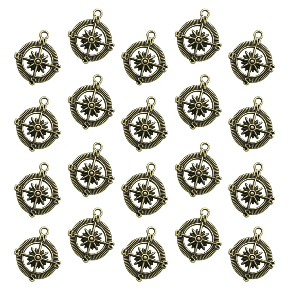 

20Pcs Compass Pendant Charms Alloy DIY Jewelry Making Set for Necklace Bracelet Bracelet Charms Keychain Alloy Pendant Charm