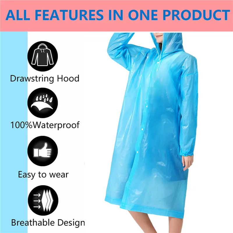 Portable Thickened Raincoat Travel Outdoor Rainwear Waterproof Women And Men Disposable Camping Rain Cover Travel Supplies