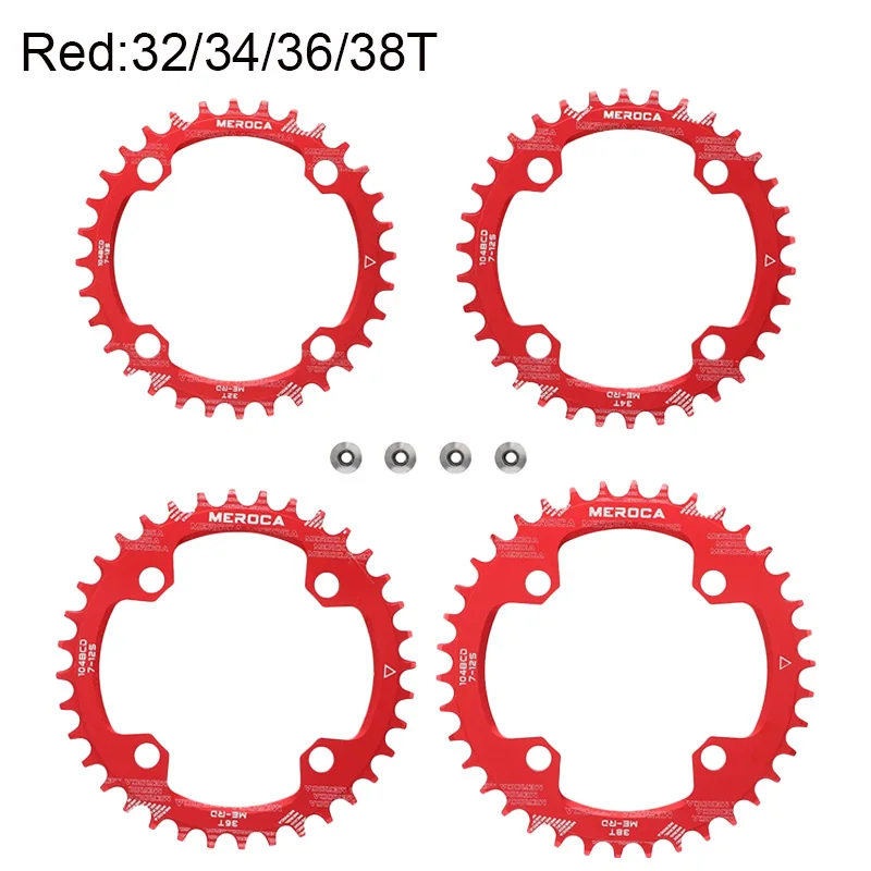 MEROCA 104bcd chainring Bicycle chain ring Mtb single chainring Crown 34 teeth 32/34/36/38T Crankset Tooth Plate Parts 104 bcd