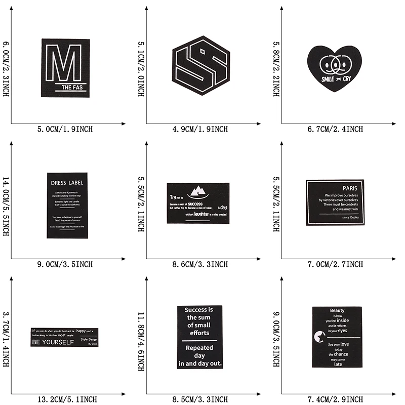 10 Stück schwarze selbstklebende Aufnäher zum Aufbügeln für Kleidung, DIY-Aufkleber, Designer-Buchstaben, thermoadhäsive Etiketten, Mochila – Detail 2