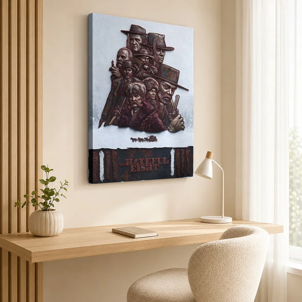 The Hateful Eight Movie Canvas Painting Poster Customized Vintage Movie Canvas Wall Art for Man Cave Decor Gift for Collectors